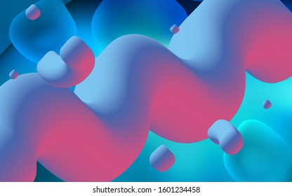 Light BLUE vector background with lava shapes. Shining crooked illustration in memphis style. Textured wave pattern for backgrounds.