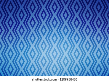 Light BLUE vector background with lines, rhombuses. Colorful lines, squares on abstract background with gradient. Best design for your ad, poster, banner.