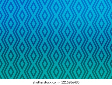 Light BLUE vector background with lines, rhombuses. Colorful lines, squares on abstract background with gradient. Backdrop for TV commercials.