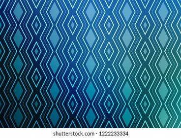 Light BLUE vector background with lines, rhombuses. Shining colorful illustration with lines, rectangles. Pattern for business booklets, leaflets.