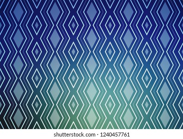 Light BLUE vector background with lines, rhombuses. Shining colorful illustration with lines, rectangles. Pattern for ads, posters, banners.
