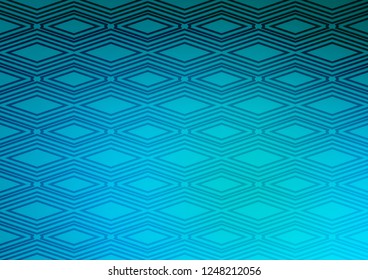 Light BLUE vector background with lines, rhombuses. Shining colorful illustration with lines, rectangles. Pattern for ads, posters, banners.