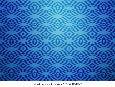 Light BLUE vector background with lines, rhombuses. Shining colorful illustration with lines, rectangles. Backdrop for TV commercials.
