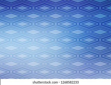 Light BLUE vector background with lines, rhombuses. Modern geometric abstract illustration with lines, squares. Best design for your ad, poster, banner.