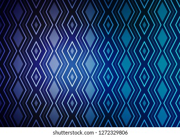Light BLUE vector background with lines, rhombuses. Colorful decorative design in simple style with lines, rhombuses. Pattern for ads, posters, banners.