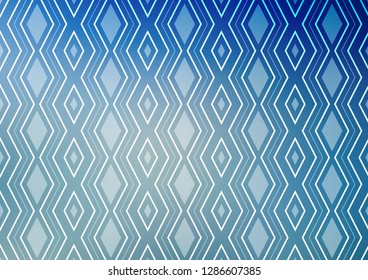 Light BLUE vector background with lines, rhombuses. Shining colorful illustration with lines, rectangles. Pattern for websites, landing pages.