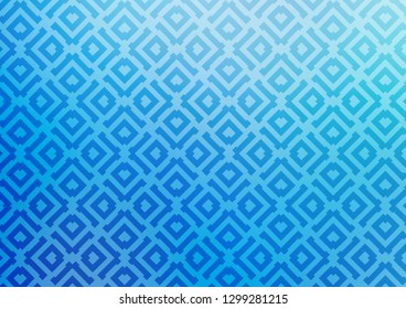 Light BLUE vector background with lines, rhombuses. Colorful lines, squares on abstract background with gradient. Backdrop for TV commercials.