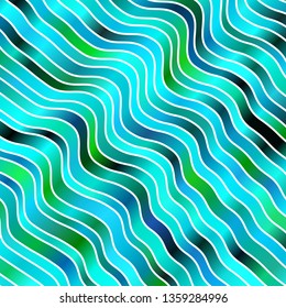 Light BLUE vector background with lines. Colorful illustration with curved lines. Best design for your posters, banners.