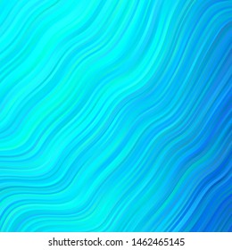 Light BLUE vector background with lines. Bright illustration with gradient circular arcs. Pattern for busines booklets, leaflets