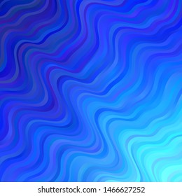Light BLUE vector background with lines. Illustration in halftone style with gradient curves. Pattern for websites, landing pages.