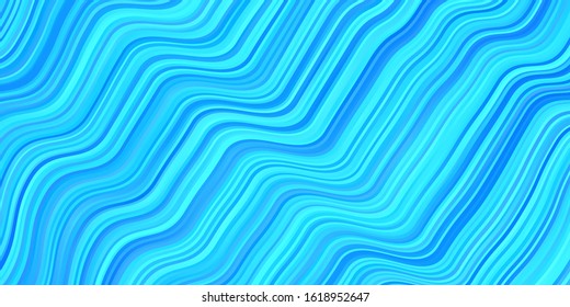 Light BLUE vector background with lines. Illustration in halftone style with gradient curves. Pattern for commercials, ads.