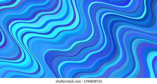 Light BLUE vector background with lines. Colorful illustration with curved lines. Pattern for ads, commercials.