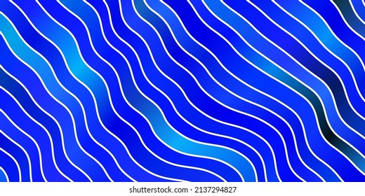 Light BLUE vector background with lines. Illustration in halftone style with gradient curves. Pattern for commercials, ads.
