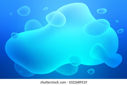 Light BLUE vector background with liquid shapes. Glitter abstract illustration with wry lines. Brand-new design for your ads, poster, banner.