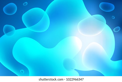 Light BLUE vector background with liquid shapes. A sample with blurred bubble shapes. New composition for your brand book.