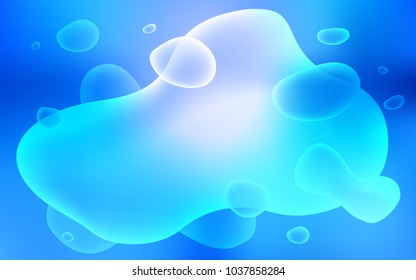Light BLUE vector background with liquid shapes. A vague circumflex abstract illustration with gradient. Memphis design for your web site.