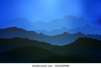 Light BLUE vector background with liquid shapes. Shining illustration, which consist of blurred lines, circles. Mountain style for your business design.