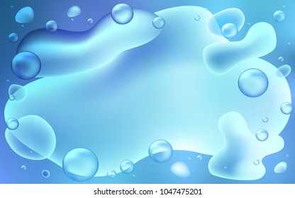 Light BLUE vector background with liquid shapes. Blurred geometric sample with gradient bubbles.  Memphis style for your business design.