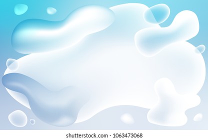 Light BLUE vector background with liquid shapes. Shining crooked illustration in memphis style. Brand-new design for your ads, poster, banner.