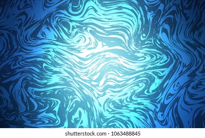 Light BLUE vector background with liquid shapes. Glitter abstract illustration with wry lines. A new texture for your  ad, booklets, leaflets.