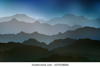 Light BLUE vector background with liquid shapes. An elegant bright illustration with gradient. Mountain design for your web site.