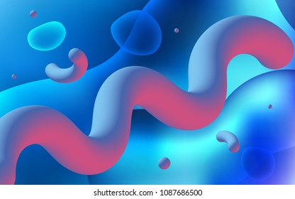 Light BLUE vector background with liquid shapes. Creative illustration in halftone memphis style with gradient. The elegant pattern for brand book.