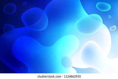 Light BLUE vector background with liquid shapes. Geometric illustration in memphis style with gradient.  Brand-new design for your ads, poster, banner.