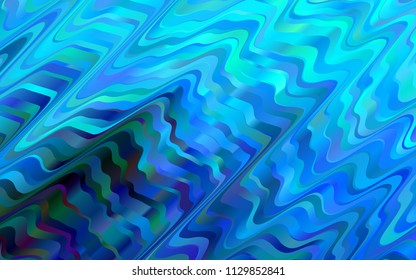 Light BLUE vector background with liquid shapes. Modern gradient abstract illustration with bandy lines. Marble design for your web site.