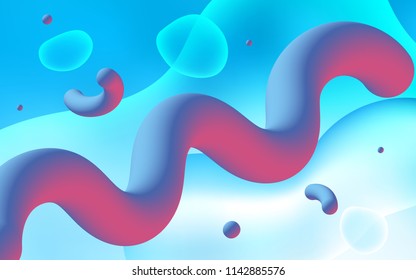 Light BLUE vector background with liquid shapes. A vague circumflex abstract illustration with gradient. A completely new memphis design for your business.