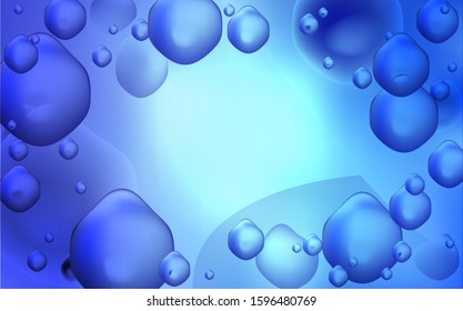 Light BLUE vector background with liquid shapes. Shining illustration, which consist of blurred lines, circles. The template for cell phone backgrounds.