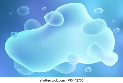 Light BLUE vector background with liquid shapes. A vague circumflex abstract illustration with gradient. The best blurred design for your business.