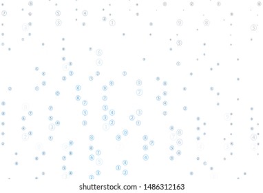 Light BLUE vector background with math characters. Colored mathematic signs with gradient on white background. Pattern for posters, banners of math books.