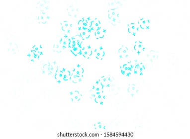 Light BLUE vector background with math elements. Abstract illustration with colored algebra signs. Pattern for ad, booklets, leaflets of education.