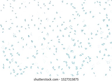 Light BLUE vector background with music symbols. Abstract illustration with colorful symbols of melody. Template for fasion magazines.