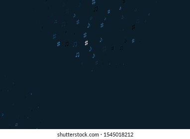 Light BLUE vector background with music symbols. Abstract illustration with colorful symbols of melody. Pattern for websites of musitians.