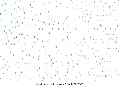 Light BLUE vector background with music symbols. Isolated colorful music keys on abstract background. Pattern for school ad, booklets.