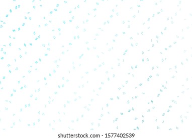 Light BLUE vector background with music symbols. Decorative design in abstract style with music shapes. Modern design for wallpapers.