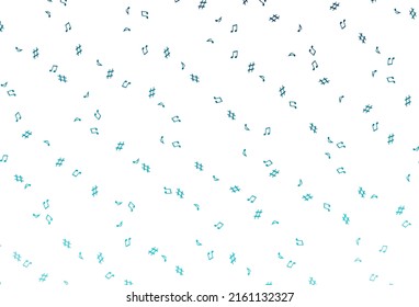 Fondo vectorial BLUE claro con símbolos musicales. Claves de música coloridas aisladas sobre fondo abstracto. Patrón de los folletos del festival.
