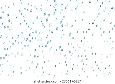 Light BLUE vector background with music symbols. Shining illustration of colorful gradient music notes. Pattern for school ad, booklets.