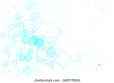 Light BLUE vector background with polygonal style with circles. Abstract illustration with colorful dots, lines, cubes. Best design for poster, banner.