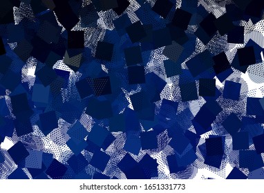 Fondo vectorial AZUL claro con estilo poligonal con círculos. Ilustración de degradado abstracta con círculos, triángulos, cubos. Plantilla moderna para la página de inicio.