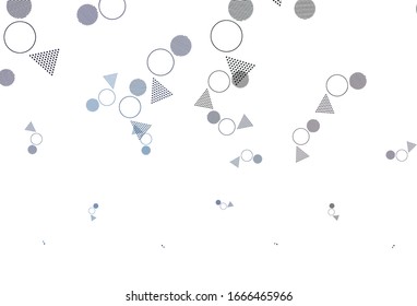 Light BLUE vector background with polygonal style with circles. Glitter abstract illustration with spheres, triangular lines. Best design for poster, banner.