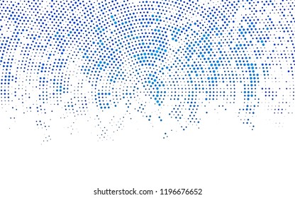 Light BLUE vector background with radial dots. Abstract illustration with colored bubbles in nature style. Pattern for beautiful websites.