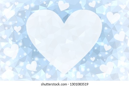 Light BLUE vector  background with Shining hearts. Illustration with hearts in love concept for valentine's day. Design for ad, poster, banner of Valentine Day.
