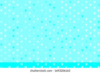 Light BLUE vector background with Shining hearts. Smart illustration with gradient hearts in valentine style. Design for celebrating of Valentine Day.