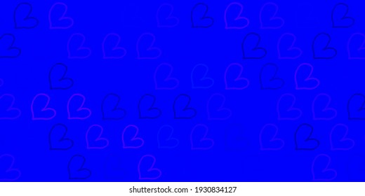 Light BLUE vector background with Shining hearts. Simple design in abstract style with women rights activism. Best design to show the power of women.