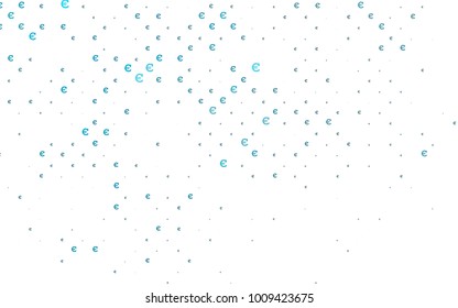 Light BLUE vector background with signs of Euro. Shining colored illustration with Euro signs, EUR. Template can be used as a background for ads of markets, loans.