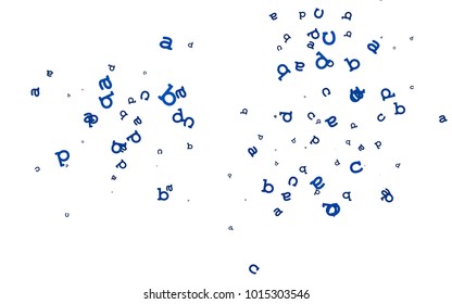 Light BLUE vector background with signs of alphabet. Abstract illustration with colored latin alphabet. The pattern can be used for school, grammar websites.