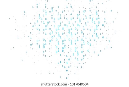 Light BLUE vector background with signs of numerals. Abstract illustration with colored algebra signs. Best design for your ad, poster, banner of math college.