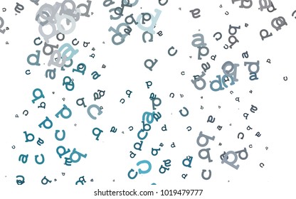Light BLUE vector background with signs of alphabet. Shining illustration with ABC symbols on abstract template. Template can be used as a background for ads of typography.